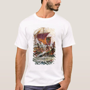 Alfred's kombuizen aanvallen de Viking Dragon aan T-shirt