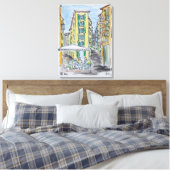 Alfresco dineren in Old Nice | Nice, Frankrijk Canvas Afdruk (Insitu (Slaapkamer))