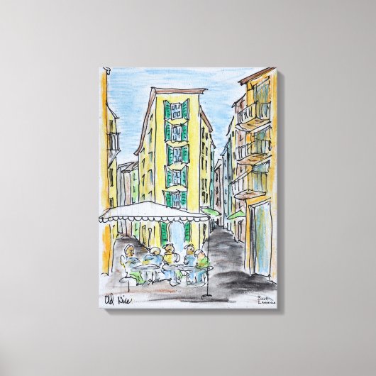 Alfresco dineren in Old Nice | Nice, Frankrijk Canvas Afdruk (Voorkant)