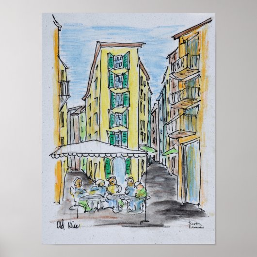Alfresco Dining in Old Nice | Nice, Frankrijk Poster (Voorkant)