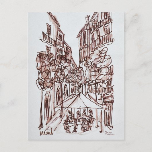 Alfresco Dining in the Evening | Madrid, Spanje Briefkaart (Voorkant)