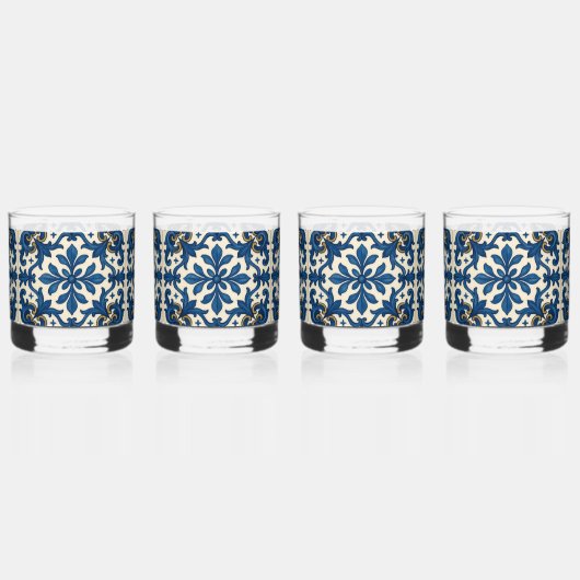 💙 "Alfresco & Fabulous" (set van 4) Whisky Glas (Voorkant)