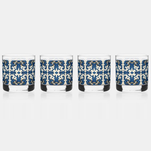💙 "Alfresco & Fabulous" (set van 4) Whisky Glas (Rechts)