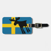 Älg / Moose med Svenska flaggan Bagagelabel (Voorkant horizontaal)