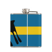 Älg / Moose med Svenska flaggan Heupfles (Achterkant)