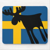 Älg / Moose med Svenska flaggan Muismat (Voorkant)