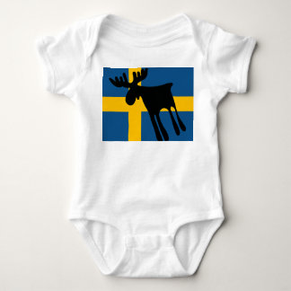 Älg / Moose med Svenska flaggan Romper