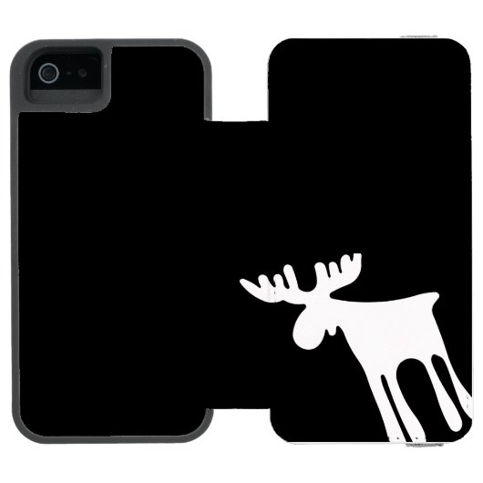 Älg / Moose, vit Incipio iPhone Portemonnee Hoesje (Agenda Open)