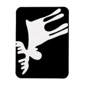 Älg / Moose, vit Magneet (Verticaal)