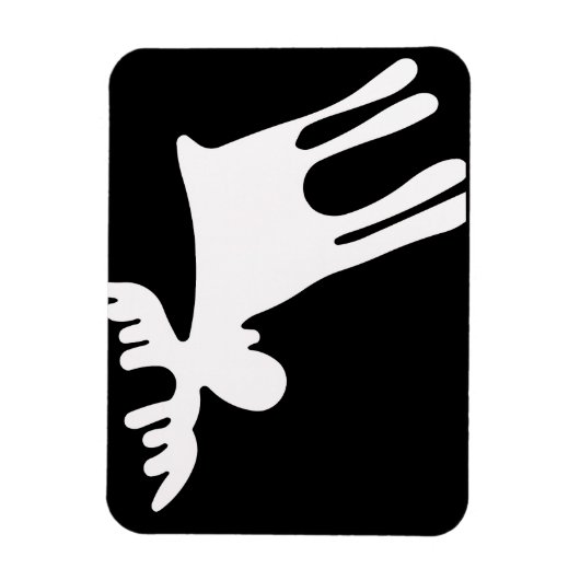 Älg / Moose, vit Magneet (Verticaal)