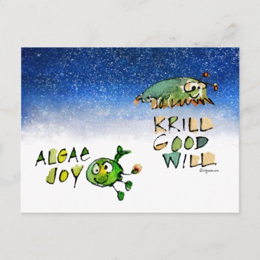 Algae Joy Krill Good Will Holiday Briefkaart (Voorkant)