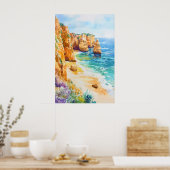 Algarve Aquarel Poster Aquarel Vintage (Keuken)