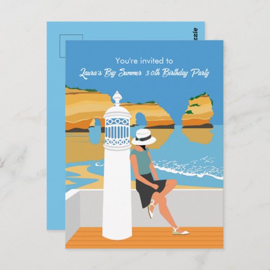 Algarve bezoekt de grote verjaardagsfeestdag briefkaart (Voorkant / Achterkant)