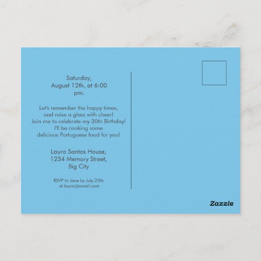 Algarve bezoekt de grote verjaardagsfeestdag briefkaart (Achterkant)