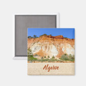 Algarve Falesia Beach in Portugal Souvenir Magneet (Voorkant / Achterkant)