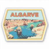 Algarve kust illustratie Portugal Sticker (Voorkant)