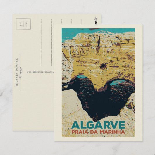 Algarve Marinha Beach arches, Portugal Briefkaart (Voorkant / Achterkant)