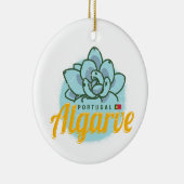 Algarve Portugal Bloem Succulent  Souvenir Keramisch Ornament (Rechts)