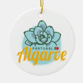 Algarve Portugal Bloem Succulent Souvenir Keramisch Ornament (Voorkant)