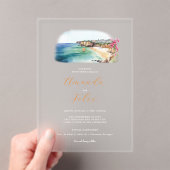 Algarve Portugal bruiloft Acryl Uitnodigingen (Insitu (Draagbaar))