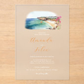 Algarve Portugal bruiloft Acryl Uitnodigingen (Voorkant)