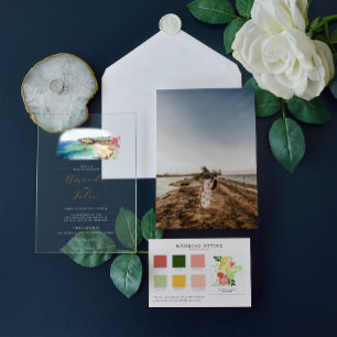 Algarve Portugal bruiloft Acryl Uitnodigingen