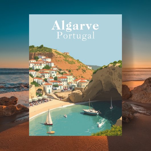 Algarve Portugal European Beach Travel Briefkaart