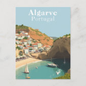 Algarve Portugal European Beach Travel Briefkaart (Voorkant)