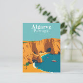 Algarve, Portugal Europese Retro Art Briefkaart (Staand voorkant)