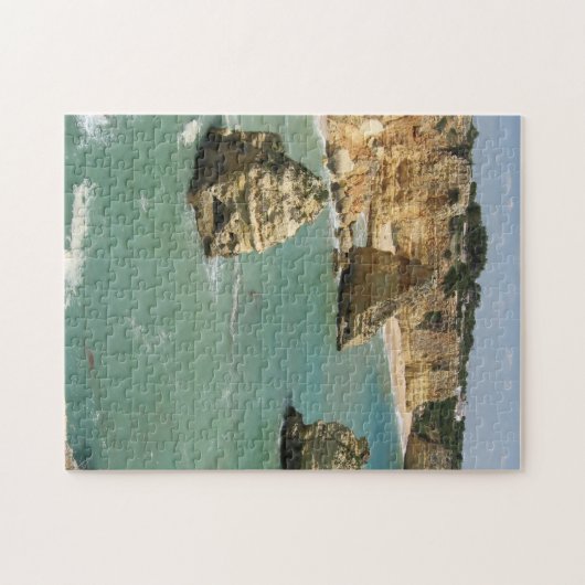 Algarve, Portugal, het strand van Benagil en kliff Legpuzzel (Horizontaal)