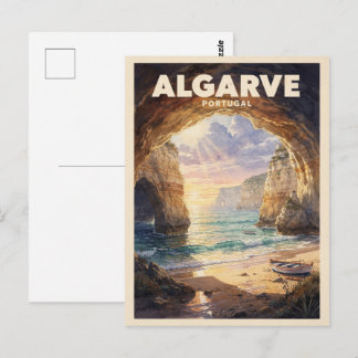 Algarve Portugal Reis in Retro Stijl Briefkaart