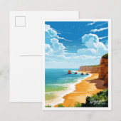 Algarve Portugal Reizen  illustratie Briefkaart (Voorkant / Achterkant)