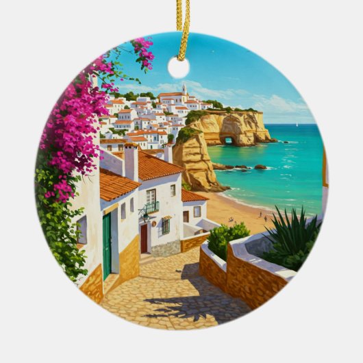 Algarve Portugal Reizen Keramisch Ornament (Voorkant)