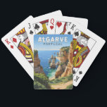 Algarve Portugal Reizen Kunst Vintage Pokerkaarten<br><div class="desc">Het ontwerp van de vectorkunst van Algarve. De Algarve,  het zuidelijkste gebied van Portugal,  staat bekend om zijn Atlantische stranden en golfterreinen.</div>