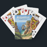 Algarve Portugal Reizen Kunst Vintage Pokerkaarten<br><div class="desc">Het ontwerp van de vectorkunst van Algarve. De Algarve,  het zuidelijkste gebied van Portugal,  staat bekend om zijn Atlantische stranden en golfterreinen.</div>