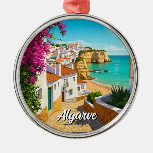 Algarve Portugal Reizen Metalen Ornament (Voorkant)