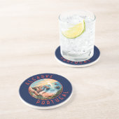 Algarve Portugal retro noodcirkel Zandsteen Onderzetter (Zijkant)