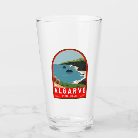 Algarve Portugal Retro Travel Art  Glas (Voorkant)