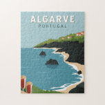 Algarve Portugal Retro Travel Art  Legpuzzel<br><div class="desc">Het ontwerp van de vectorkunst van Algarve. De Algarve,  het zuidelijkste gebied van Portugal,  staat bekend om zijn Atlantische stranden en golfterreinen.</div>