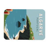 Algarve Portugal Retro Travel Art  Magneet (Horizontaal)