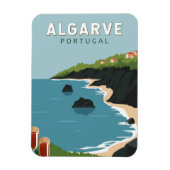 Algarve Portugal Retro Travel Art  Magneet (Verticaal)