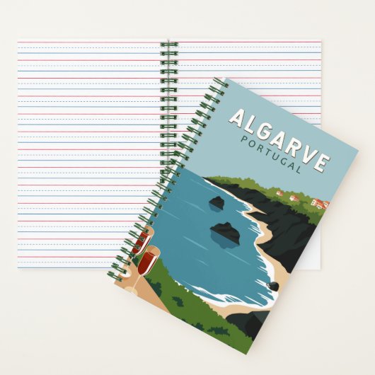Algarve Portugal Retro Travel Art  Notitieboek (Binnen)