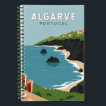 Algarve Portugal Retro Travel Art  Notitieboek<br><div class="desc">Het ontwerp van de vectorkunst van Algarve. De Algarve,  het zuidelijkste gebied van Portugal,  staat bekend om zijn Atlantische stranden en golfterreinen.</div>