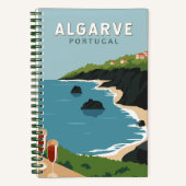 Algarve Portugal Retro Travel Art  Notitieboek (Voorkant)