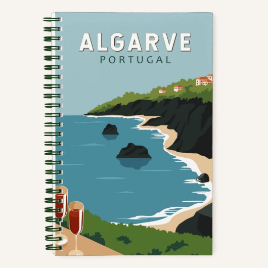 Algarve Portugal Retro Travel Art  Notitieboek (Voorkant)