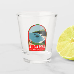 Algarve Portugal Retro Travel Art Shot Glas