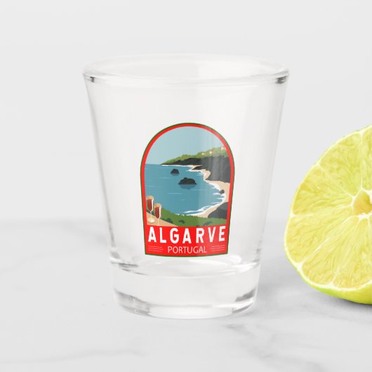 Algarve Portugal Retro Travel Art Shot Glas (Voorkant)