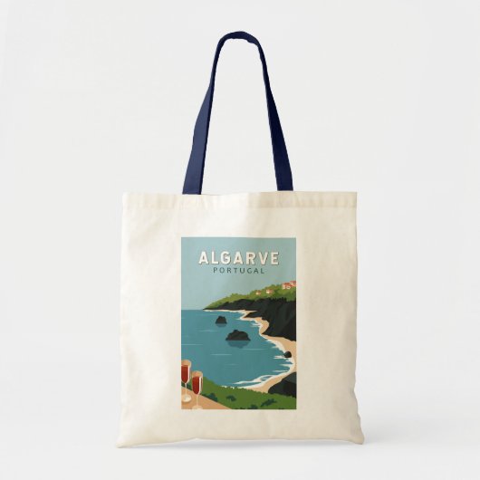 Algarve Portugal Retro Travel Art  Tote Bag (Voorkant)