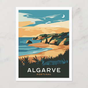 Algarve Portugal Travel Retro Briefkaart