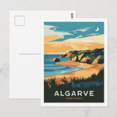 Algarve Portugal Travel Retro Briefkaart (Voorkant / Achterkant)
